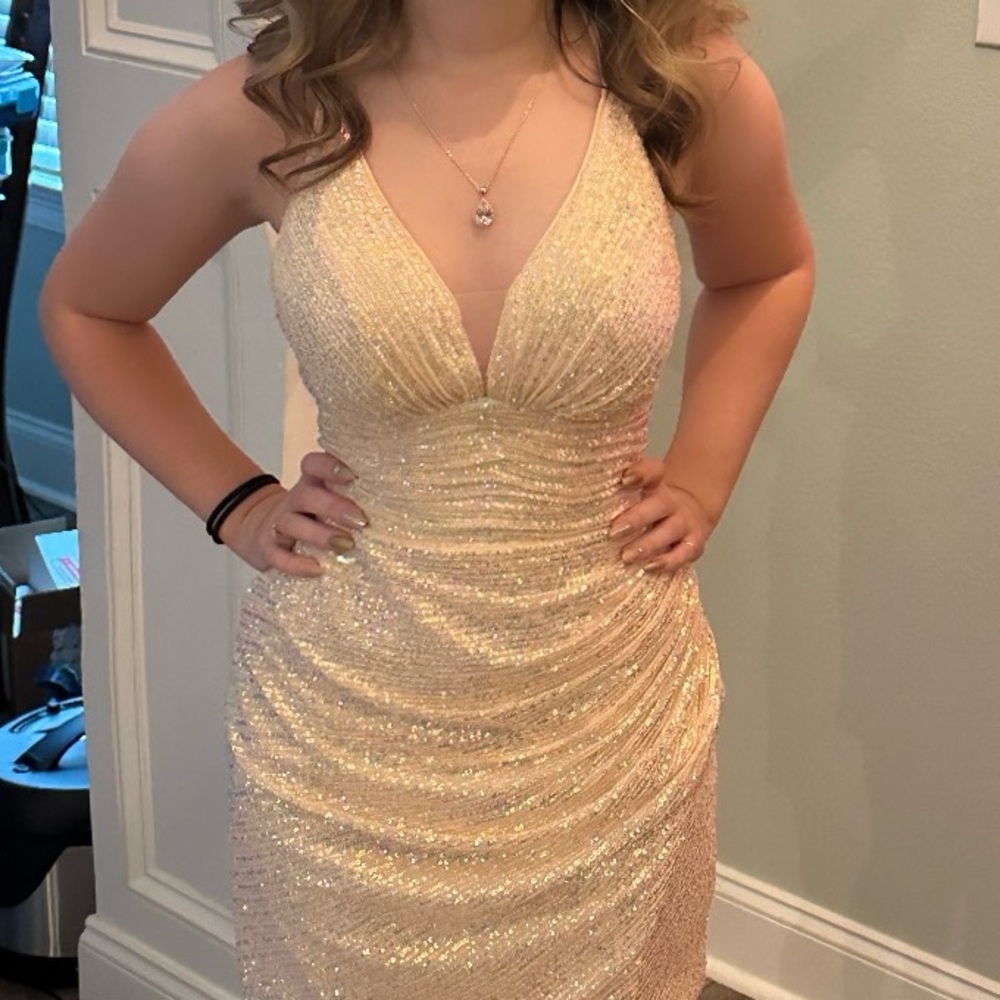 gold sparkly mini dress